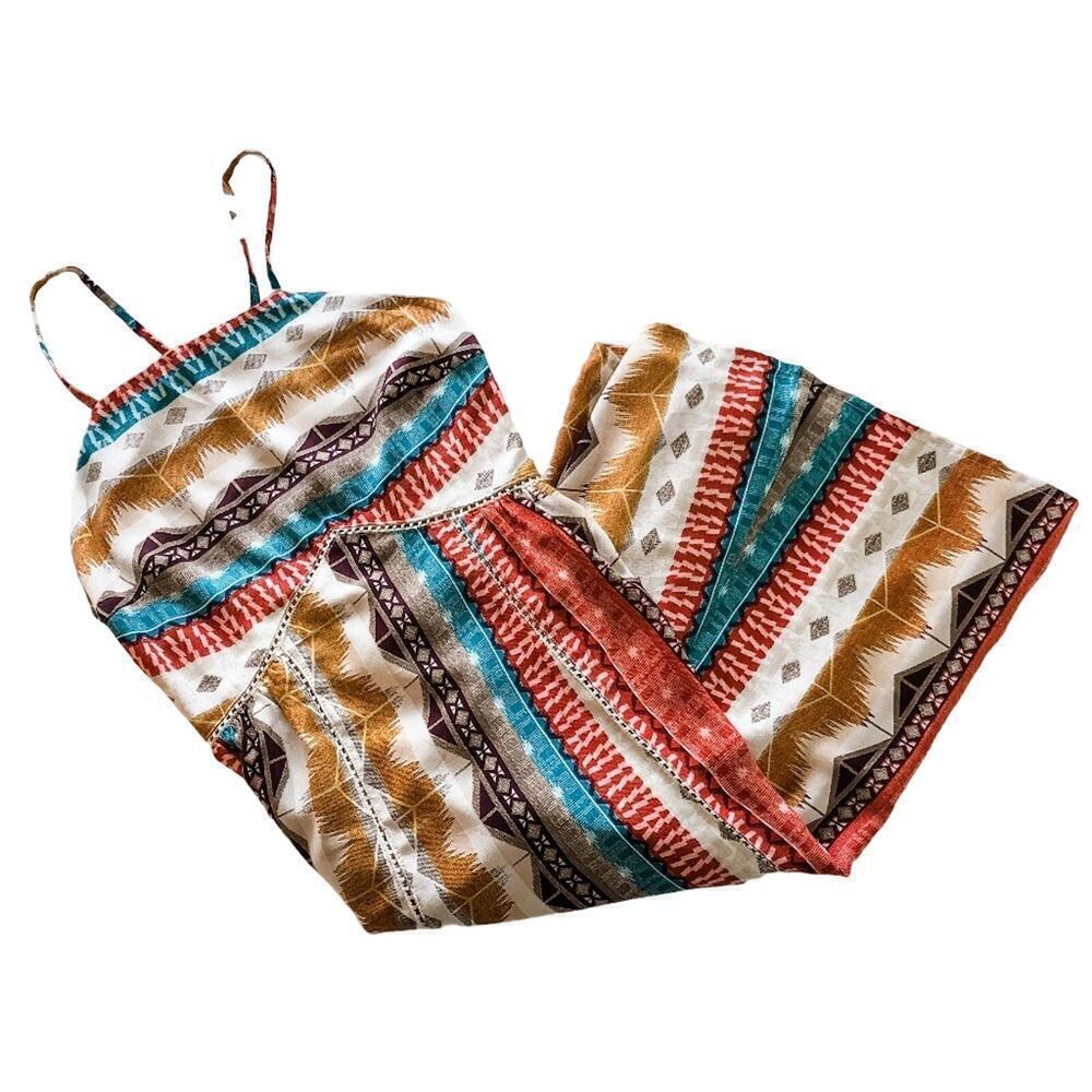 Nixon Asked Cash Southwestern Boho Spaghetti Strap Dress‎ Size S
